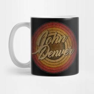 John Denver, circle vintage retro faded Mug